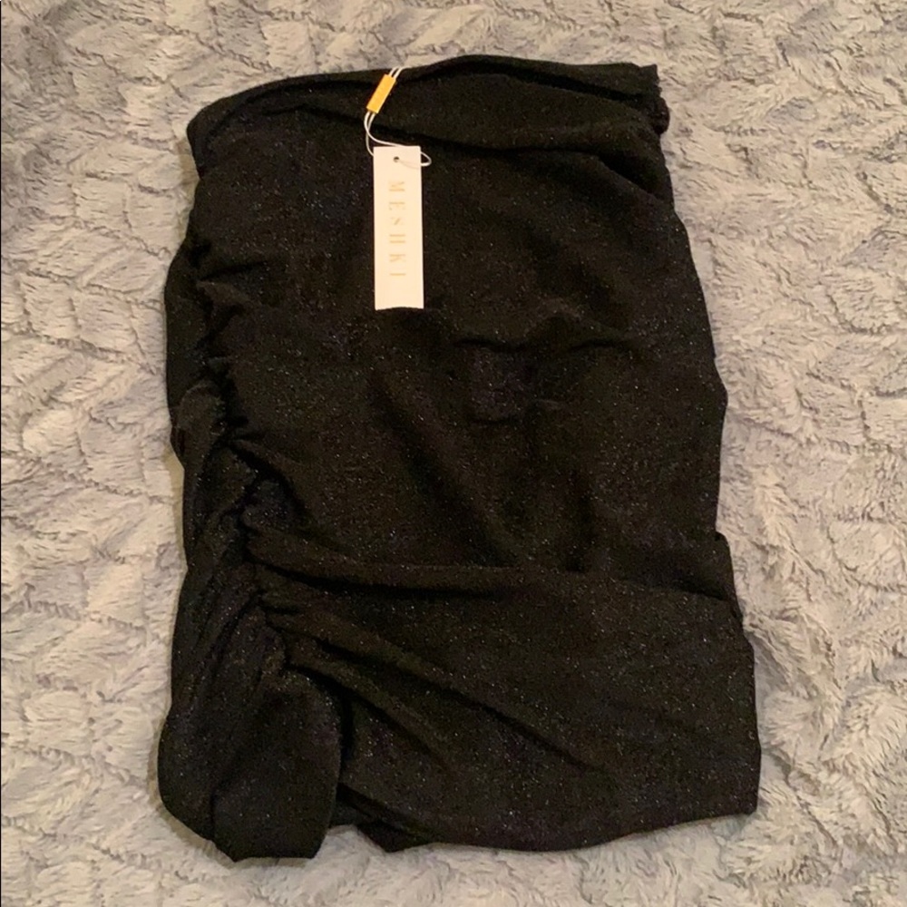 Meshki Black sparkle mini skirt.